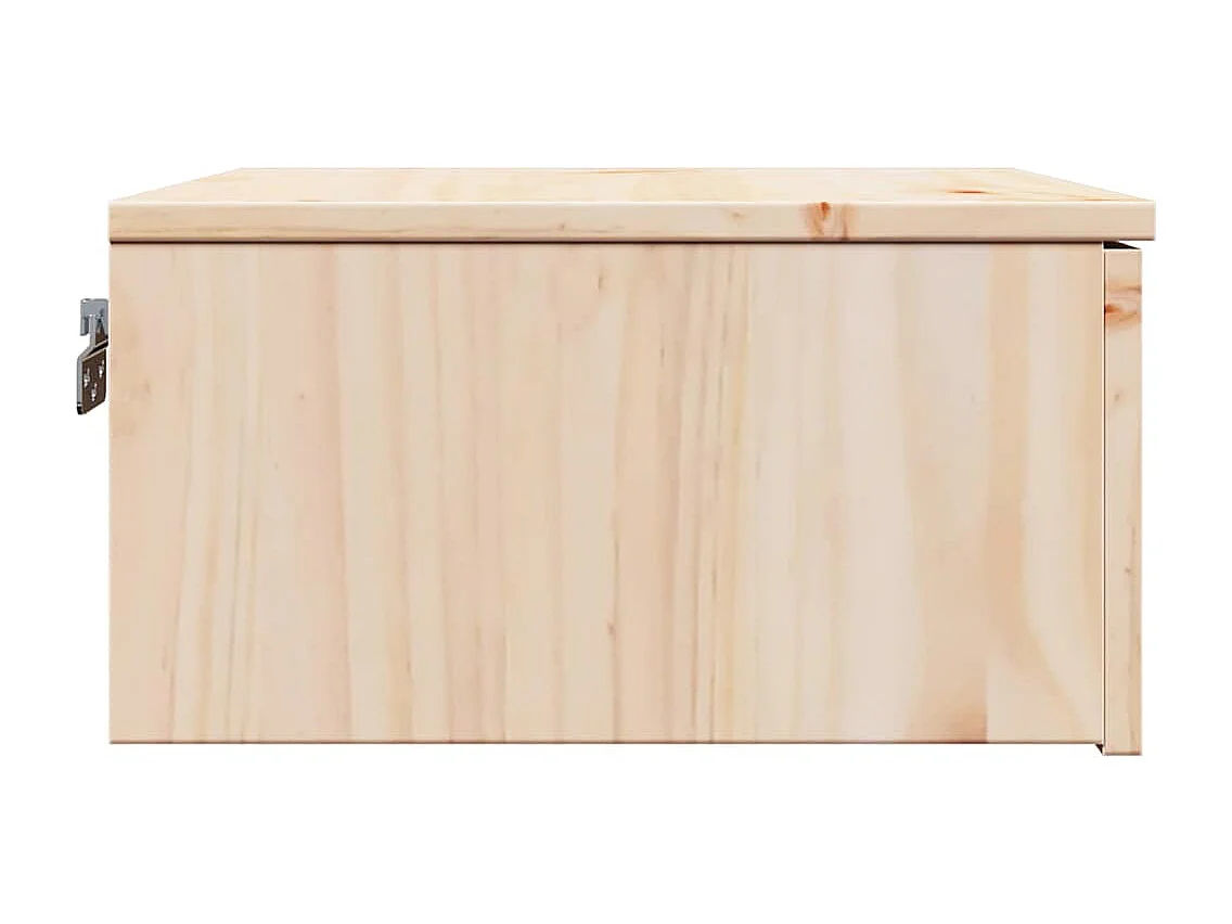 Mesa de Noche | Mesita de noche Marrón 37x35x18.5 cm Madera maciza de pino