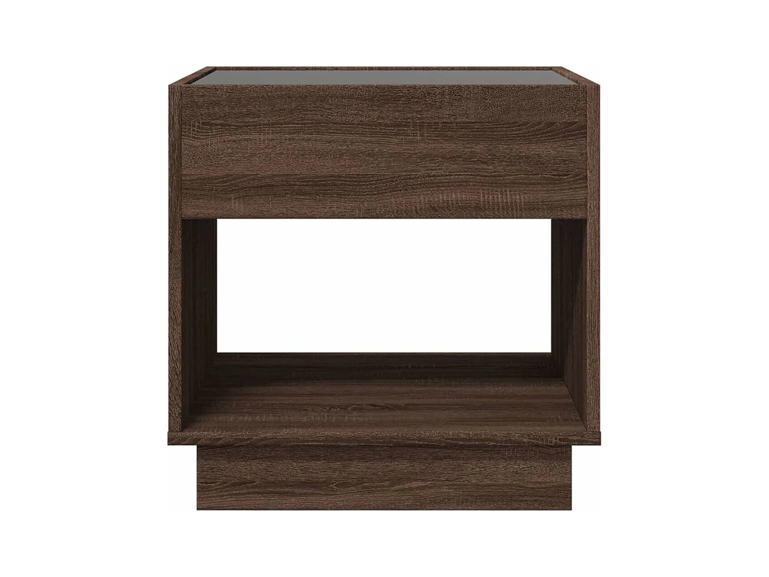 Table de chevet-Table d'appoint avec Éclairage LED infini chêne marron 50x50x50 cm