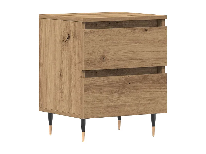 Table de chevet-Table d'appoint avec tiroir chêne artisanal 40x35x50 cm