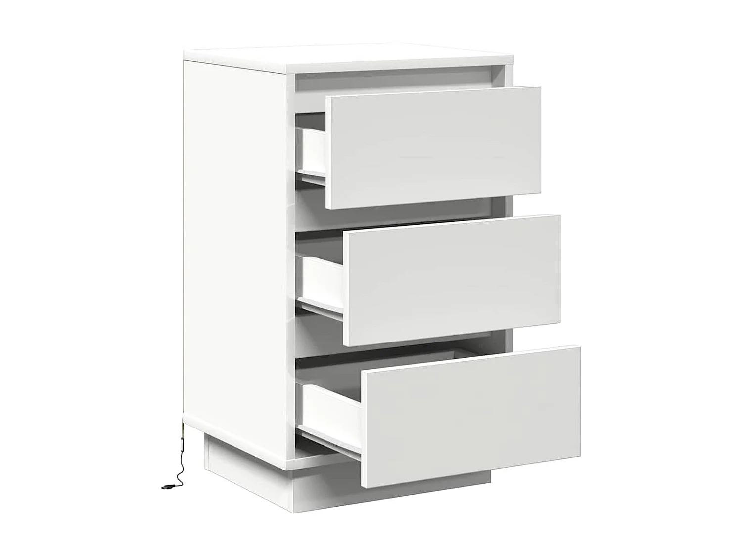 Table de chevet-Table d'appoint Blanc 39x34,5x65 cm Bois d'ingénierie