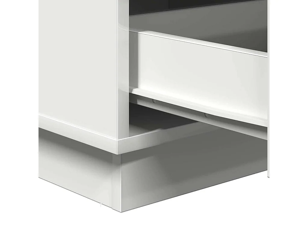 Table de chevet-Table d'appoint Blanc 39x34,5x65 cm Bois d'ingénierie