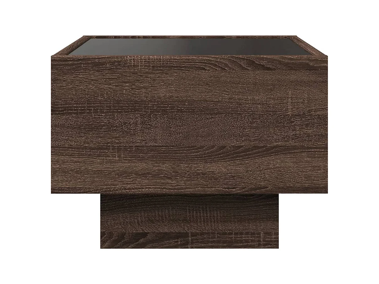 Mesita de noche | Mesilla de noche con Infinity LED marrón roble 40x40x30 cm