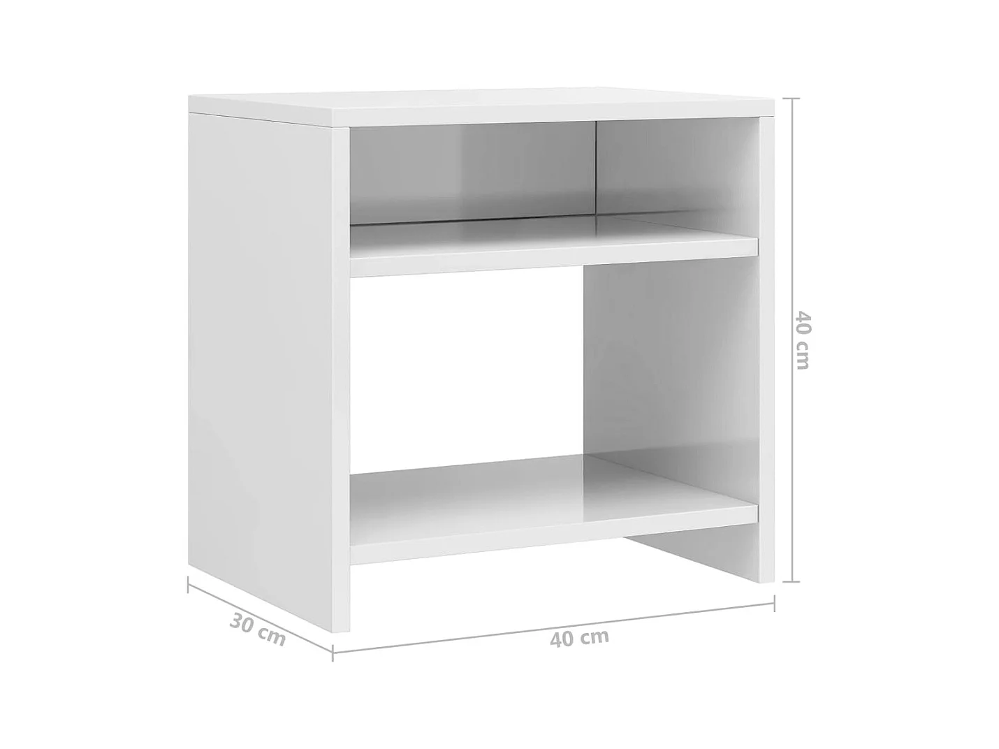 Mesitas de noche | Mesilla de noche 2 uds madera contrachapada blanco 40x30x40 cm