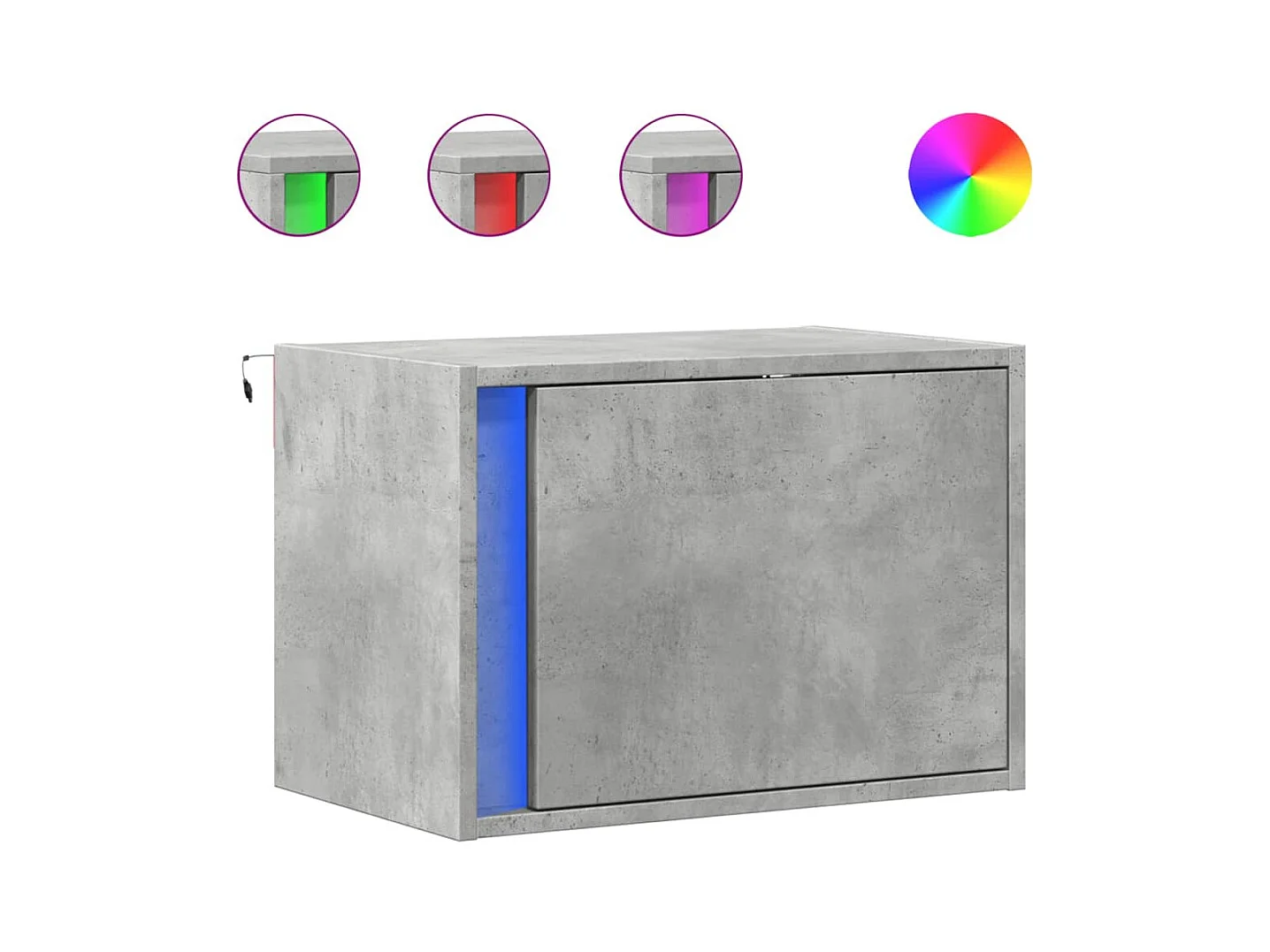 Mesitas de noche | Mesilla de noche de pared con luces LED 2 uds gris hormigón