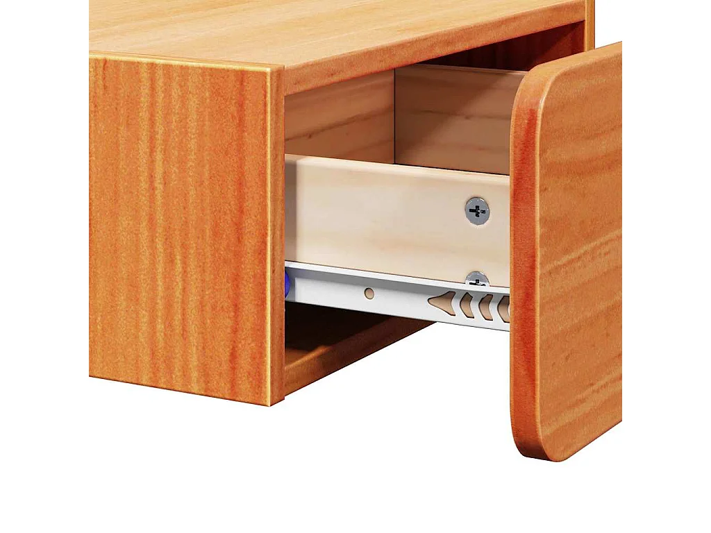 Mesa de Noche | Mesa auxiliar | Mesita de noche con cajón Marrón cera 39x34x16.5 cm