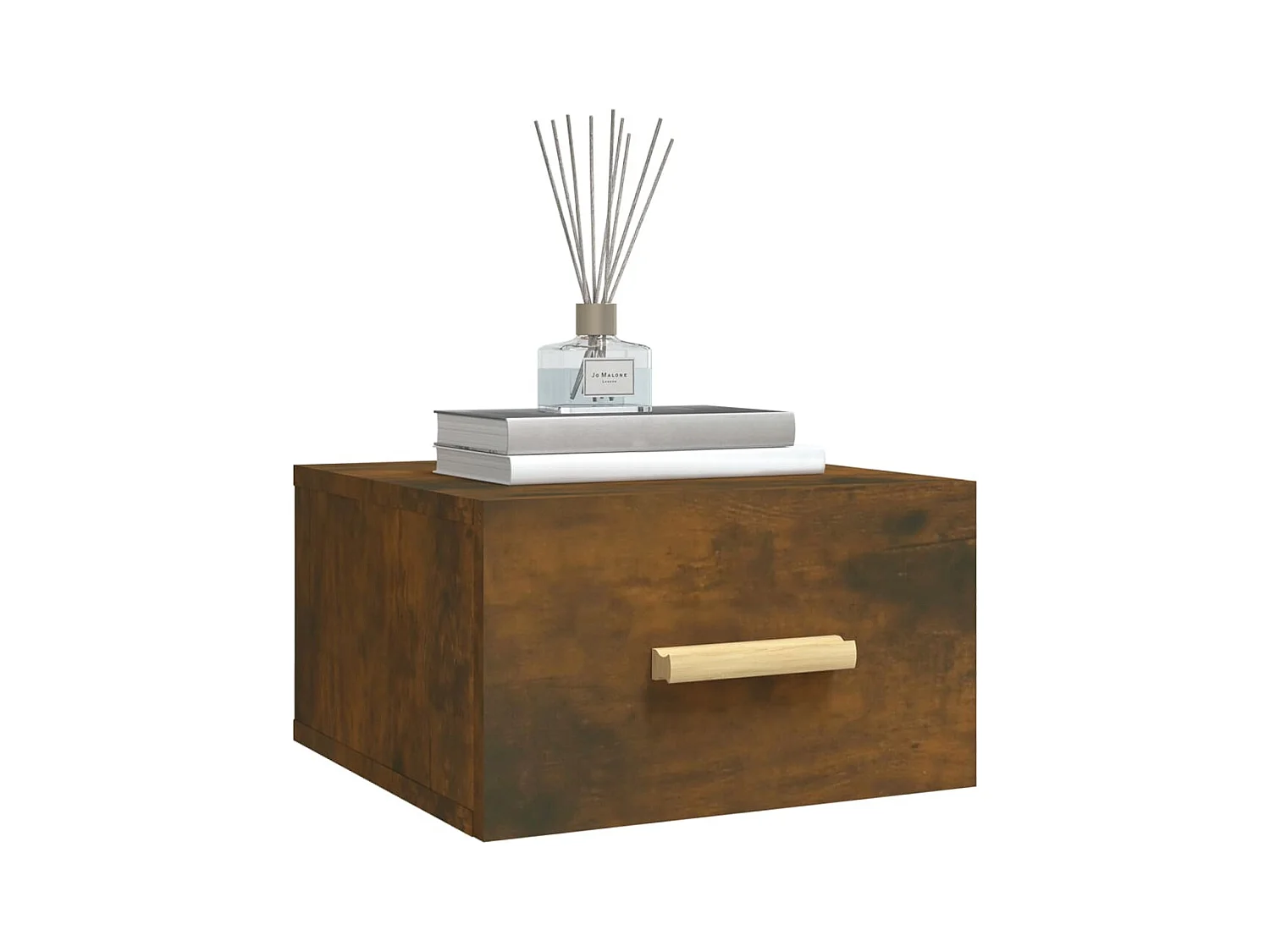 Mesa de Cabeceira Moderna de parede 2 peças 35x35x20 cm carvalho fumado