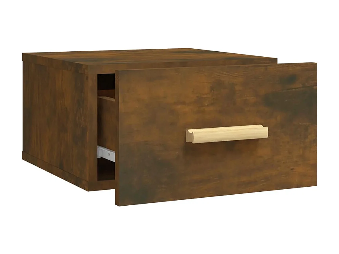 Mesa de Cabeceira Moderna de parede 2 peças 35x35x20 cm carvalho fumado