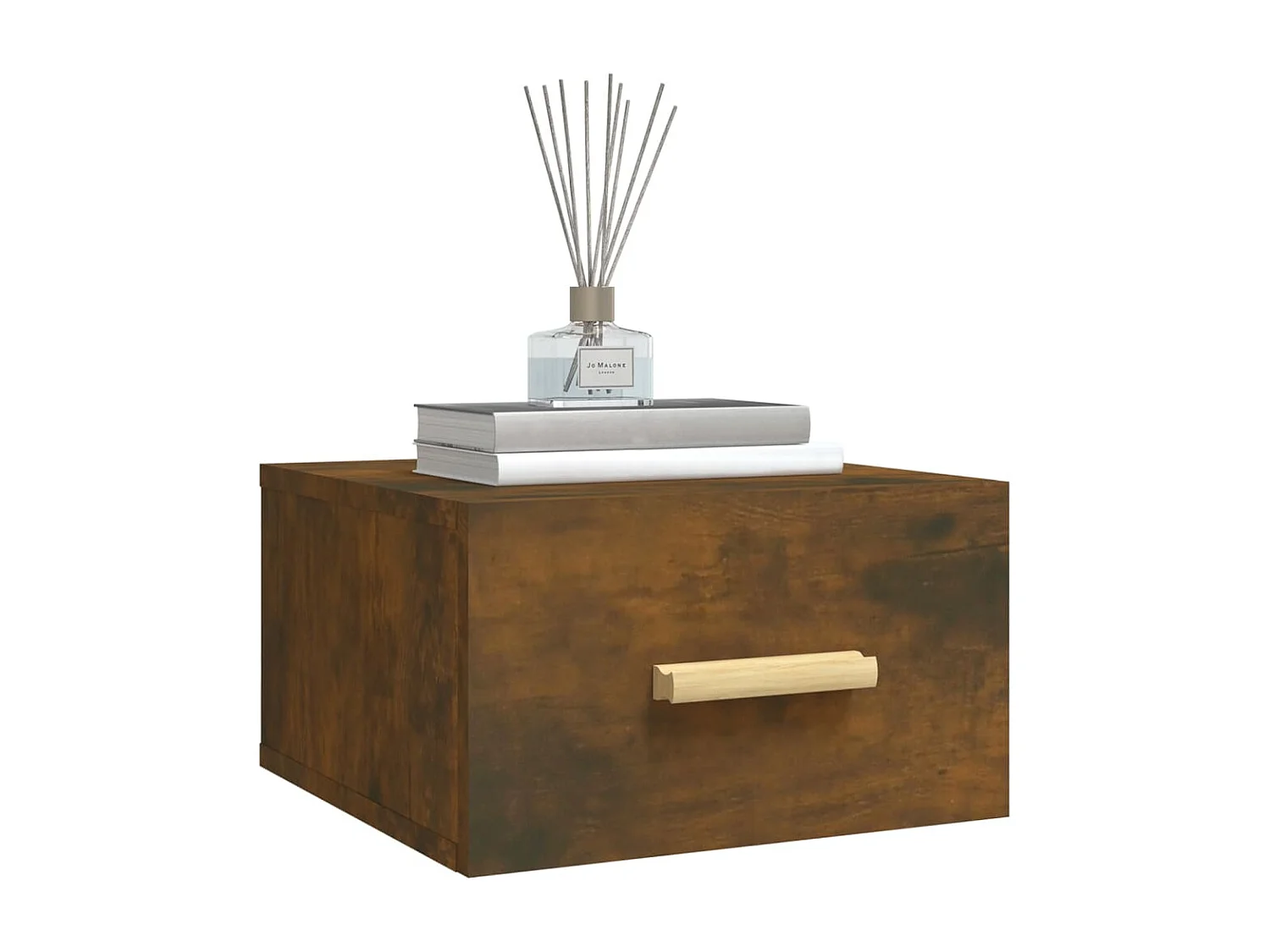 Nachttisch hängend 2er Set | Wand-Nachttische Räuchereiche 35x35x20 cm SHL78119