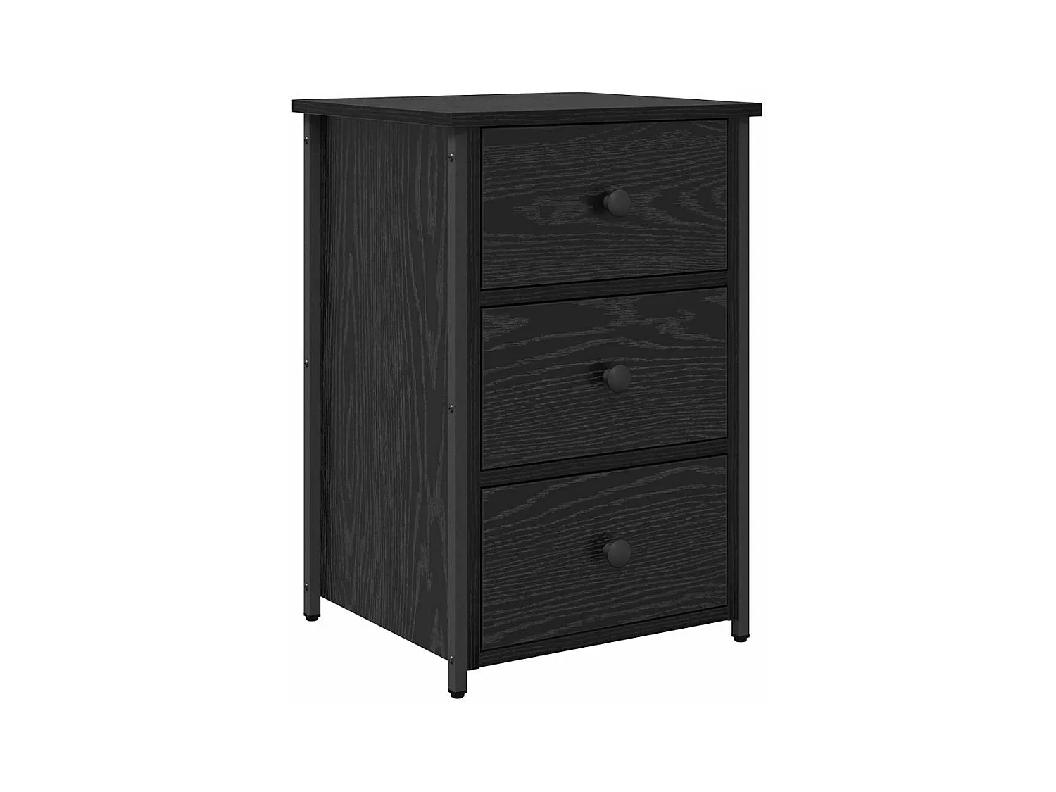 Mesita de Noche | Armario de Noche 2 uds con cajón Roble negro