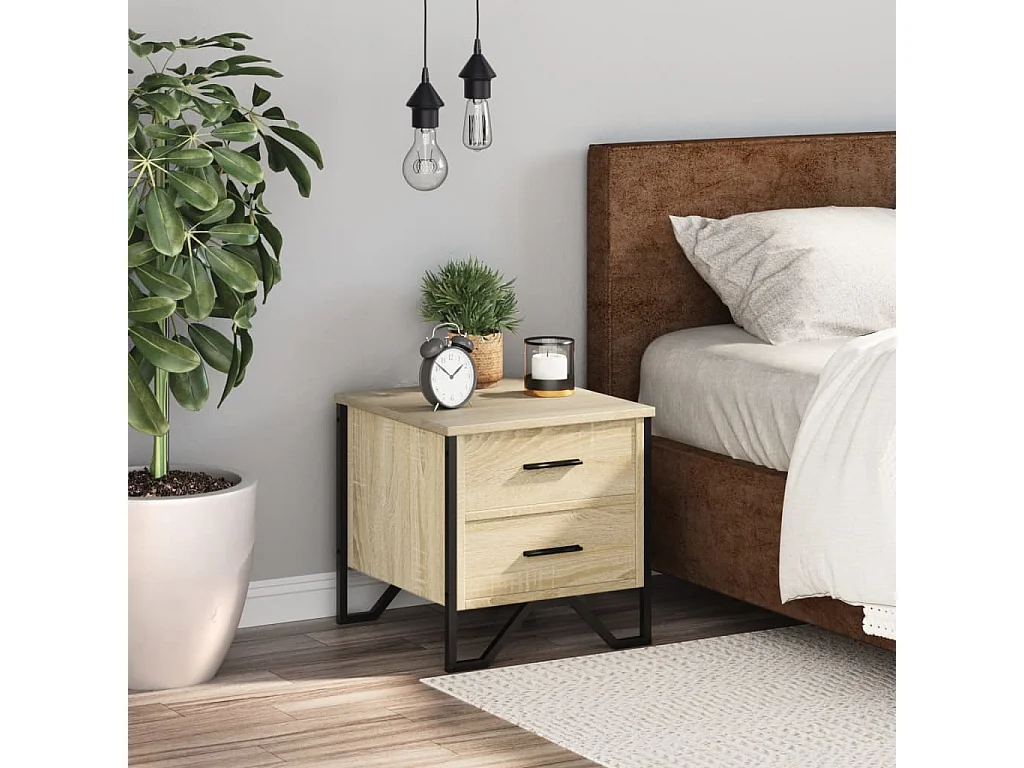 Nachttisch-Beistelltisch Sonoma-Eiche 40x41x40 cm Holzwerkstoff SHL61846