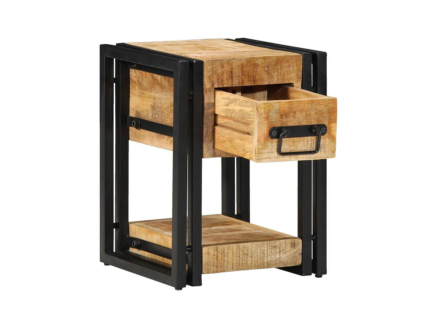 Mesita de Noche | Armario de Noche Marrón 30x30x40 cm madera maciza de mango