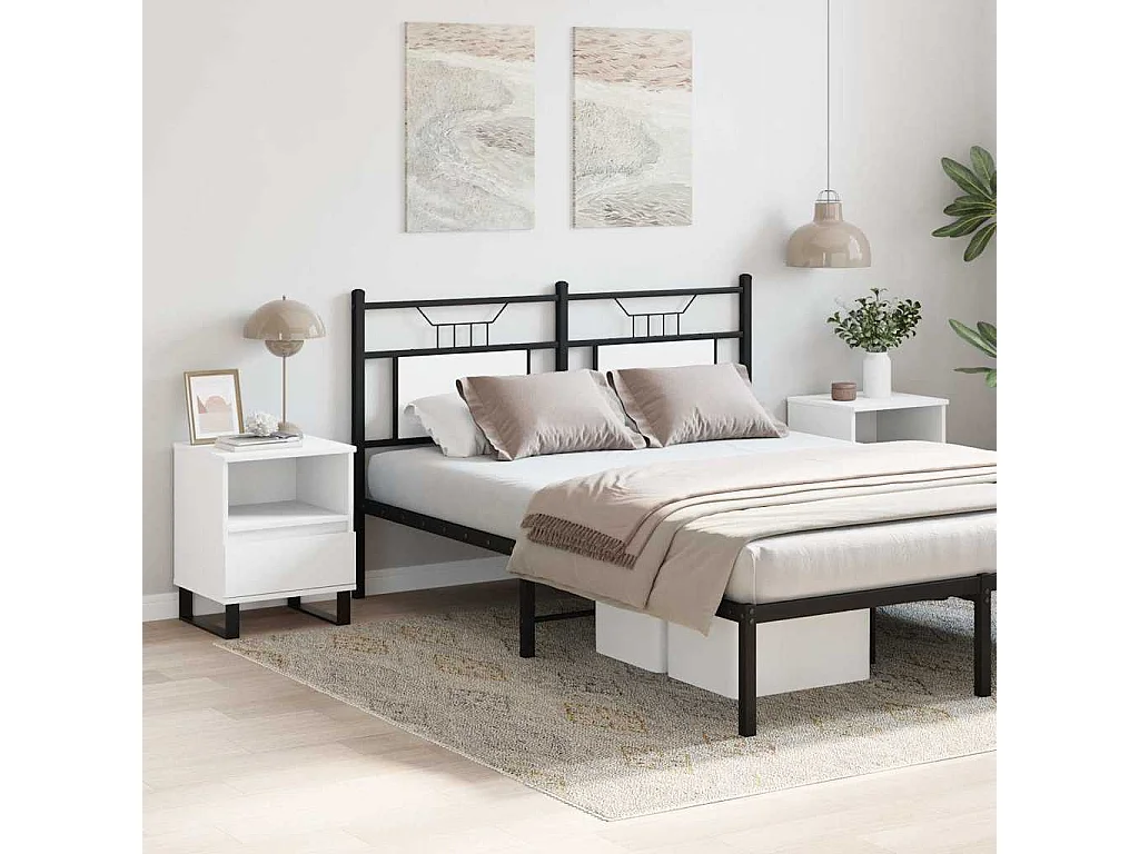 Mesa de Cabeceira Moderna 2 peças 40x35x50 cm derivados de madeira branco