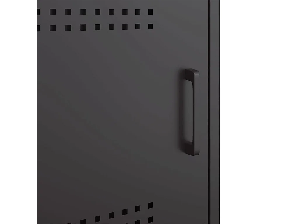 Nachttisch 2er Set-Beistelltisch-Nachttischkommode Schwarz 36x39x50,5 cm Stahl SHL86023