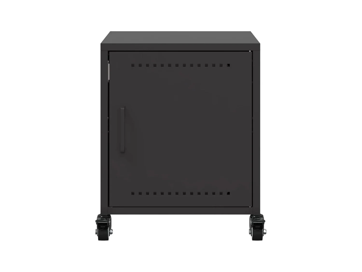 Mesitas de noche | Mesilla de noche 2 uds acero negra 36x39x43,5 cm