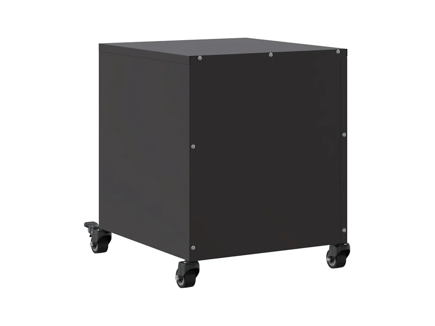 Mesitas de noche | Mesilla de noche 2 uds acero negra 36x39x43,5 cm