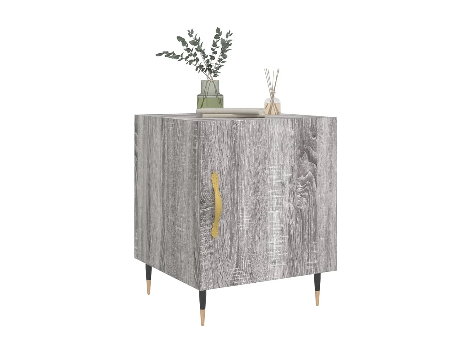 Mesita de noche | Mesilla de noche madera de ingeniería gris Sonoma 40x40x50 cm