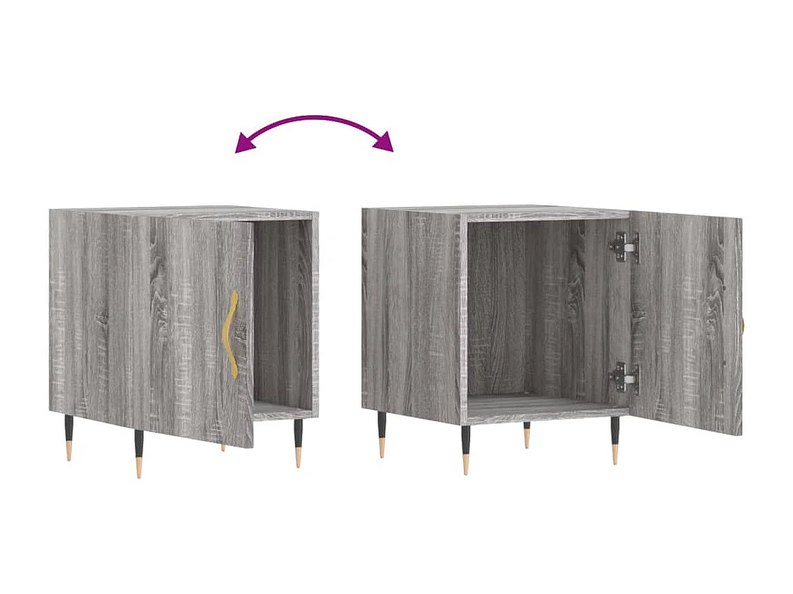 Nachttisch-Beistelltisch Grau Sonoma 40x40x50 cm Holzwerkstoff SHL50841