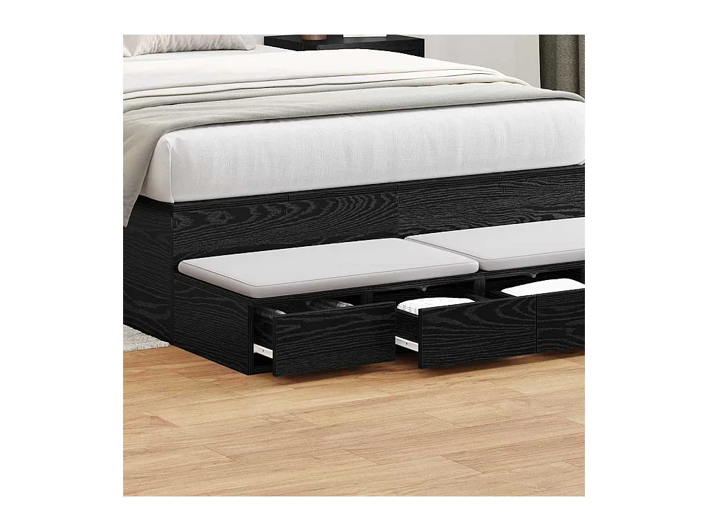 Cajones de cama con cajón Roble negro 120x36.5x16.5 cm