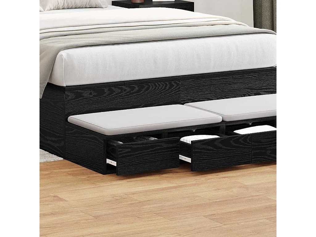 Cajones de cama con cajón Roble negro 120x36.5x16.5 cm