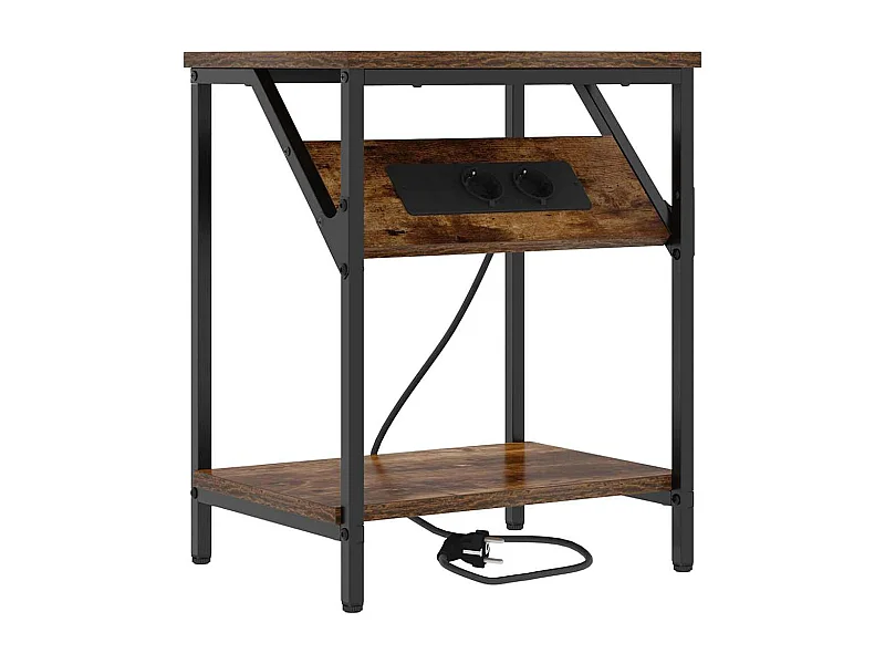 Table de chevet-Table d'appoint-Table de Nuit Chêne fumé 38x30x48 cm Bois d'ingénierie