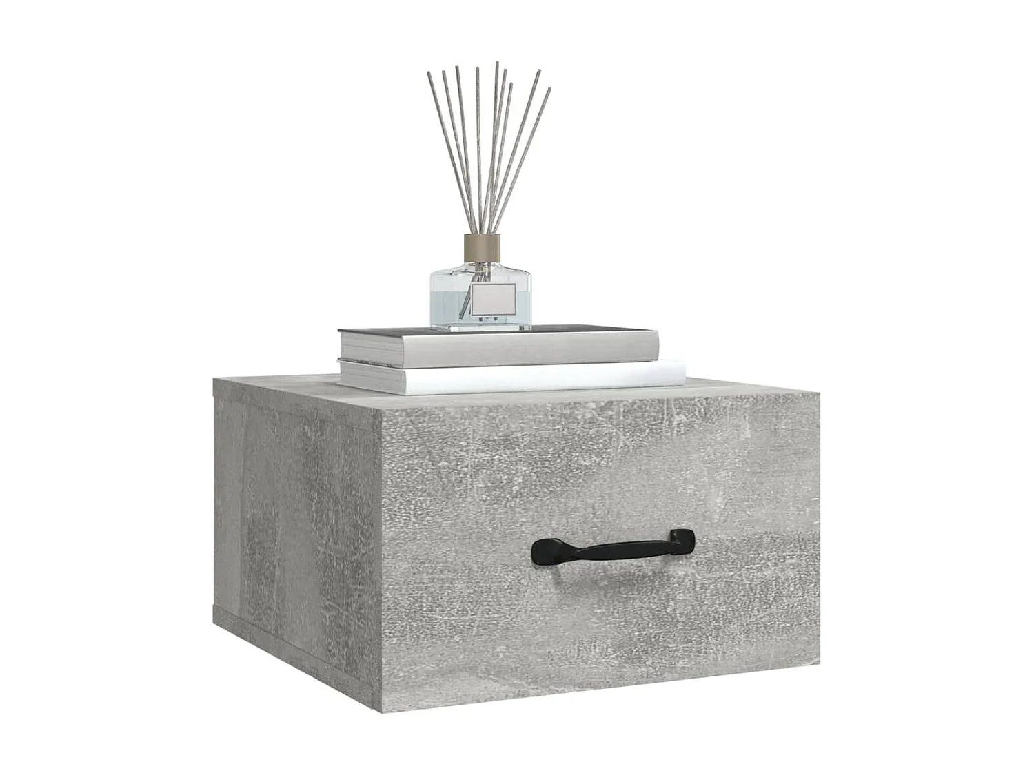 Table de chevet-Petite Table d'appoint-Table de nuit murale Gris béton 35x35x20 cm