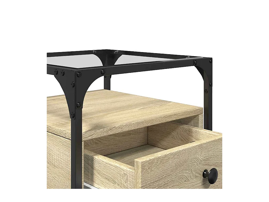 Mesitas de noche | Mesilla de noche 2 uds madera ingeniería roble Sonoma 40x40x55 cm