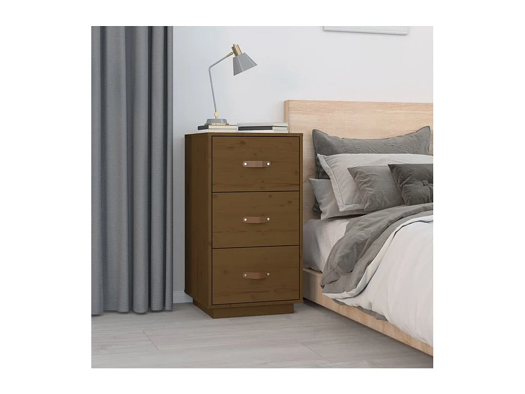 Mesitas de noche | Mesilla de noche 2 uds madera de pino marrón miel 40x40x75 cm