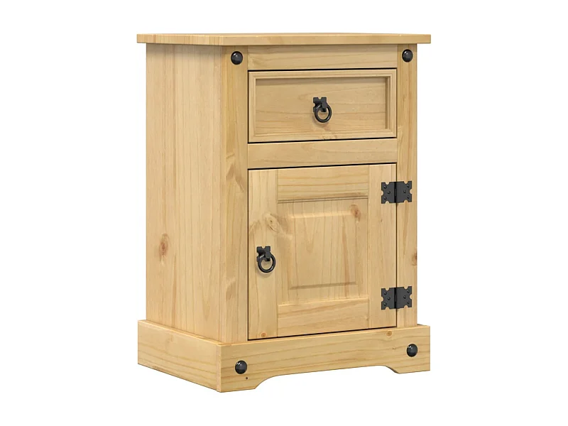 Nachtkastje | Bijzettafel Modern | Opbergkastje Corona 45x35x64 cm massief grenenhout