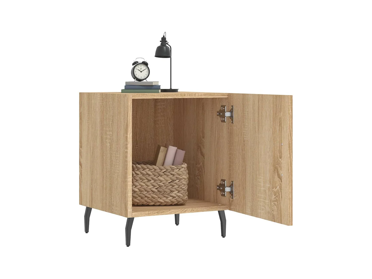 Mesitas de noche | Mesilla de noche 2 uds madera ingeniería roble Sonoma 40x40x50 cm