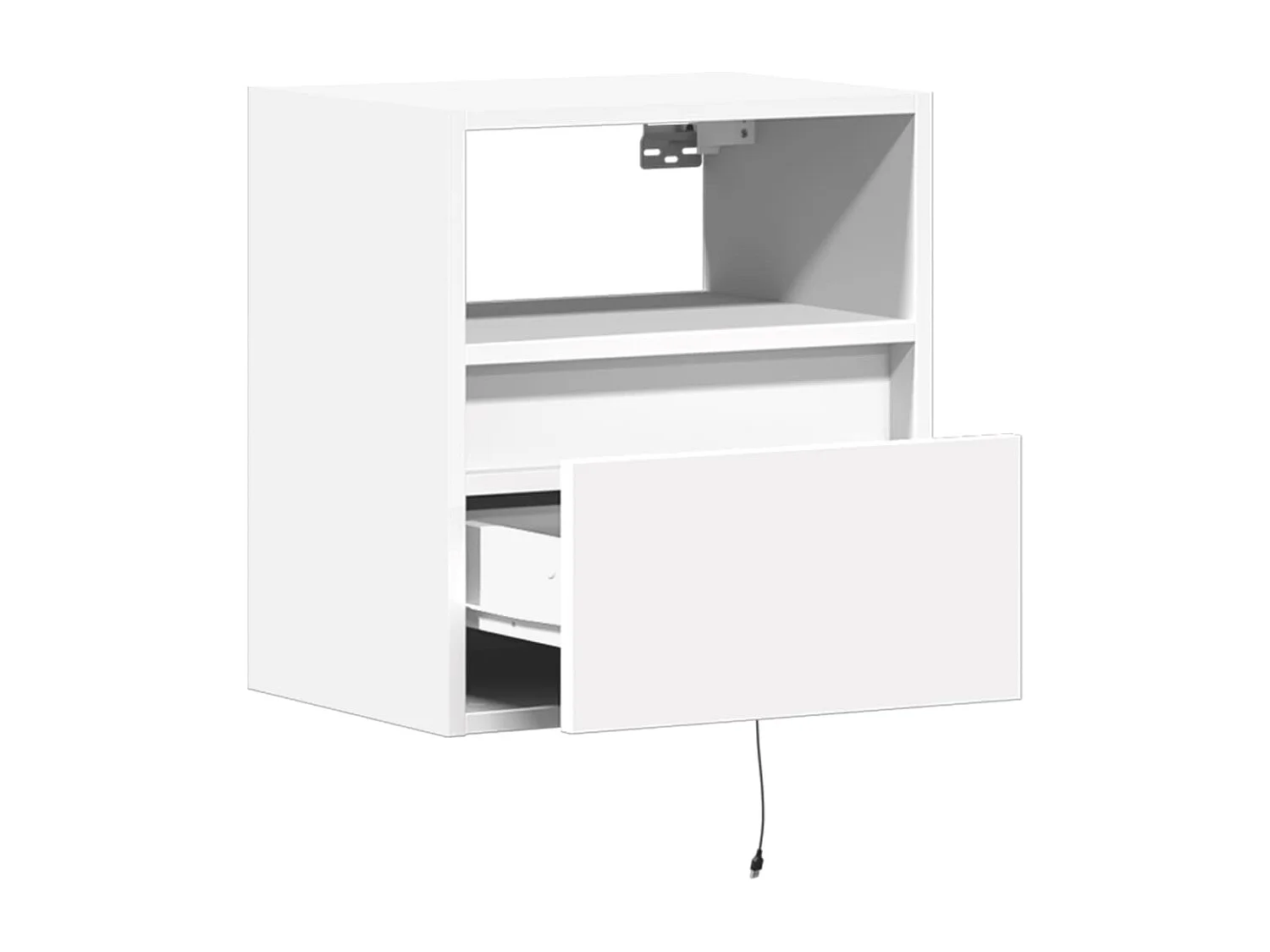 Mesita de noche | Mesilla de noche de pared con luces LED blanco