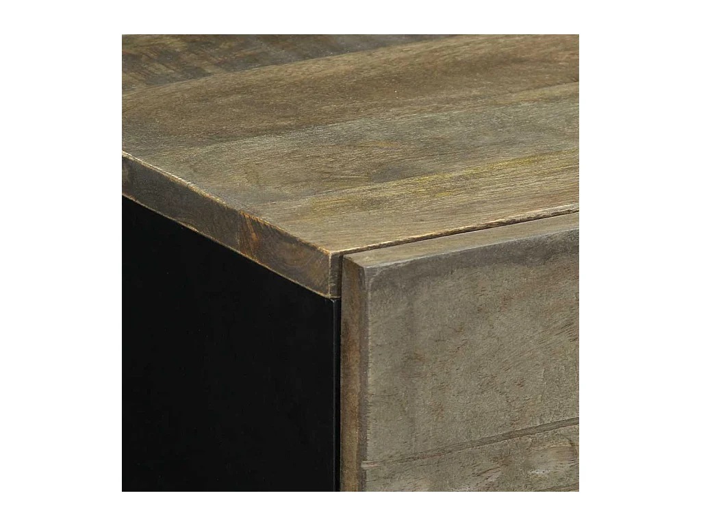 Mesita de noche | Mesilla de noche madera maciza de mango gris claro 50x33x60 cm