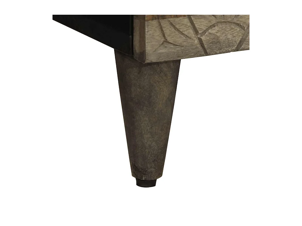 Mesita de noche | Mesilla de noche madera maciza de mango gris claro 50x33x60 cm