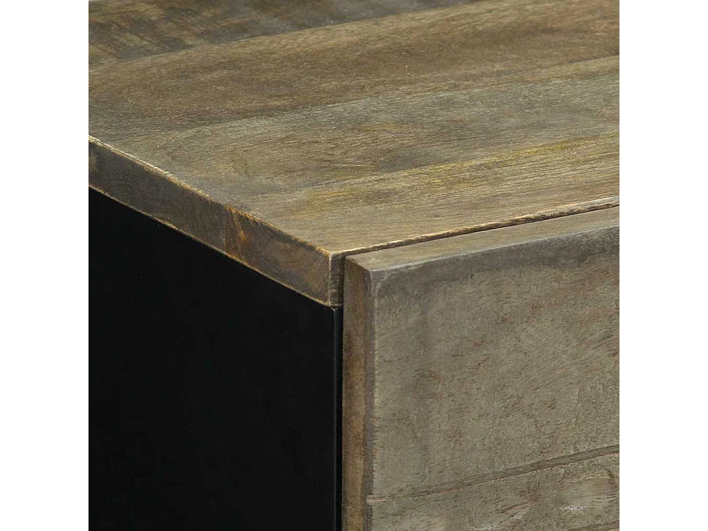 Nachttisch-Beistelltisch Hellgrau 50x33x60 cm Massivholz Mango SHL61168