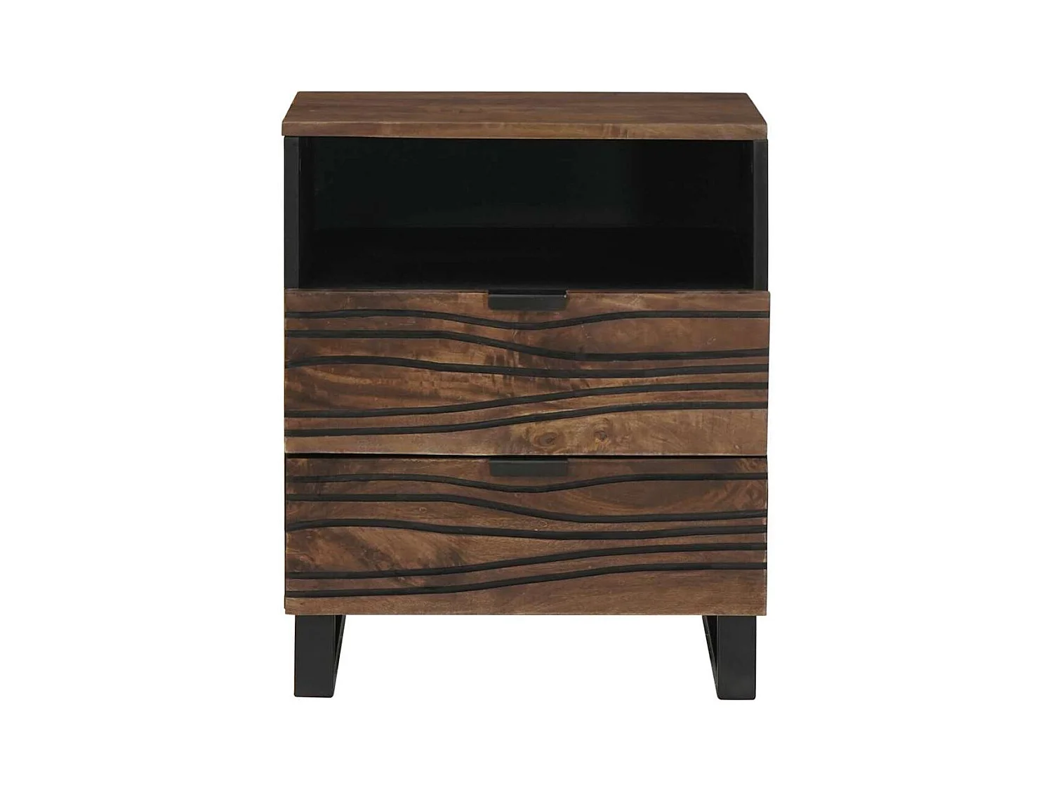 Table de chevet-Table de Nuit Noyer 50x33x60 cm bois de manguier massif