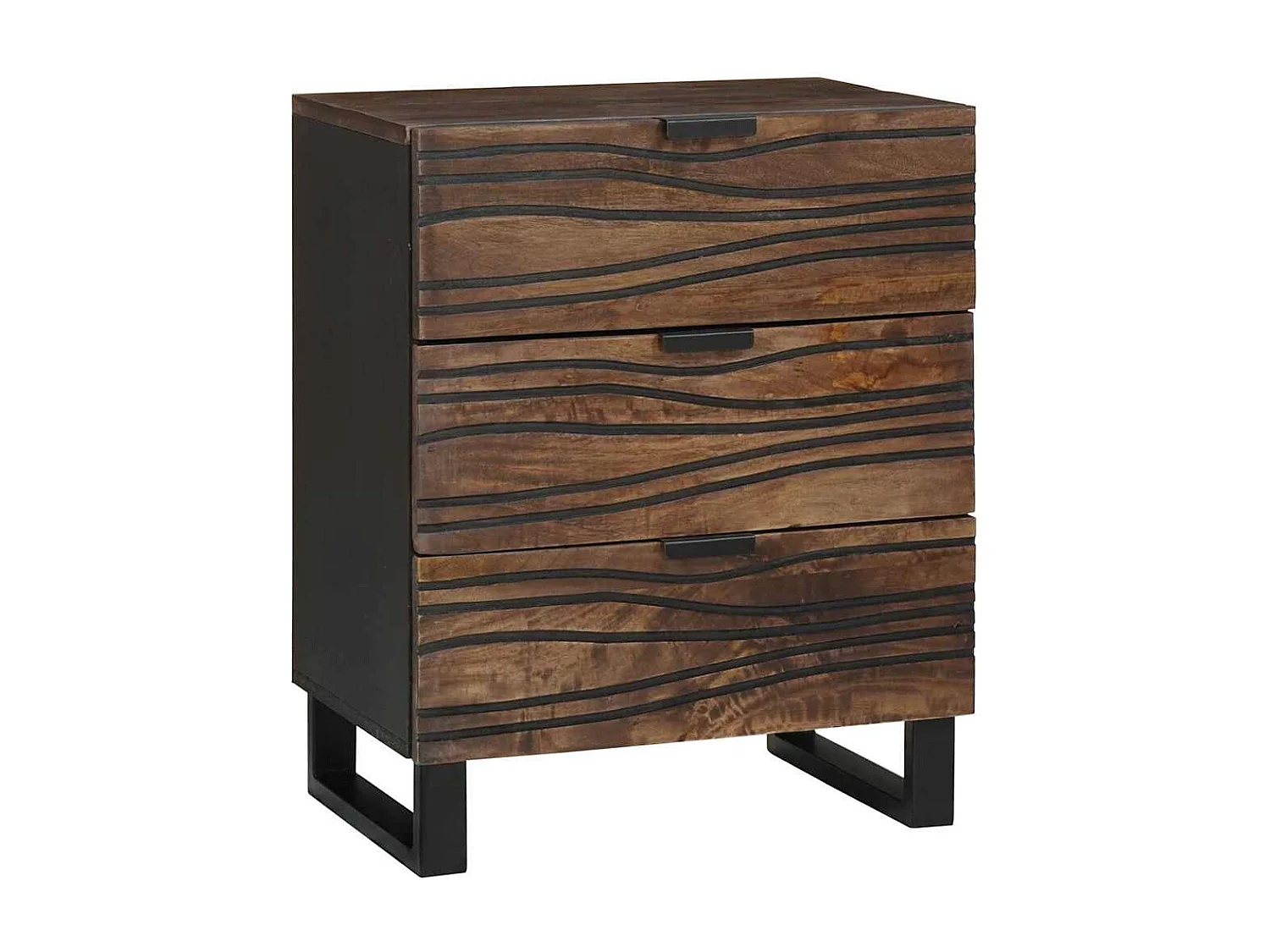 Table de chevet-Table de Nuit Noyer 50x33x60 cm bois de manguier massif