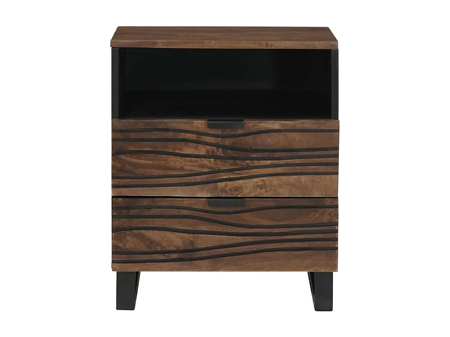 Table de chevet-Table de Nuit Noyer 50x33x60 cm bois de manguier massif