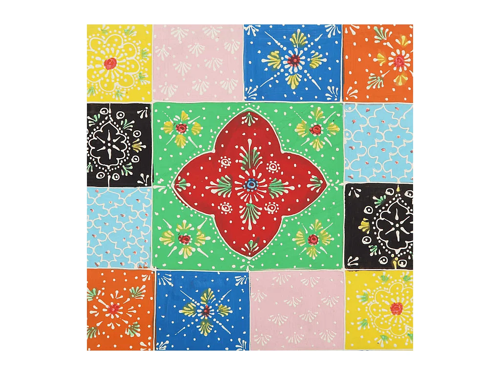 Mesilla de noche | Mesita de noche multicolor 40x35x45 cm madera maciza mango