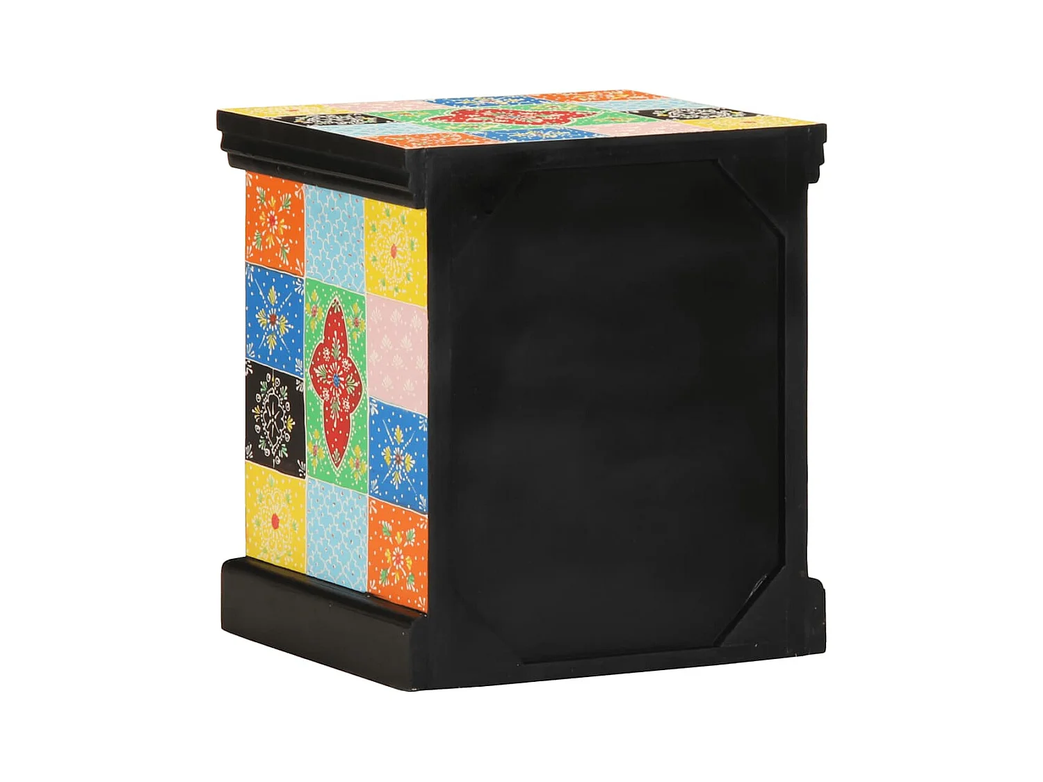 Mesilla de noche | Mesita de noche multicolor 40x35x45 cm madera maciza mango