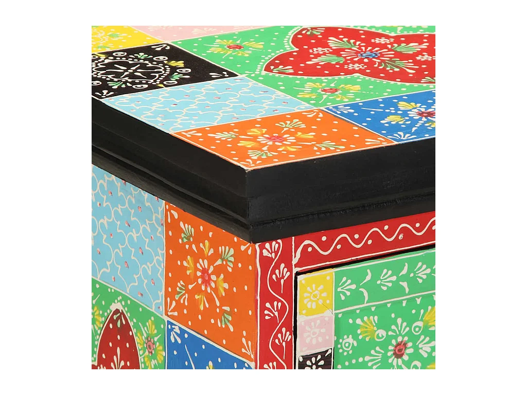 Mesilla de noche | Mesita de noche multicolor 40x35x45 cm madera maciza mango