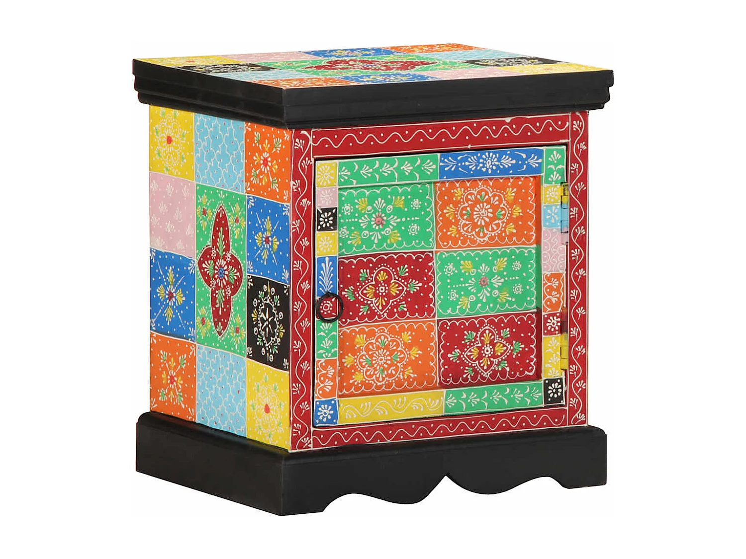 Mesilla de noche | Mesita de noche multicolor 40x35x45 cm madera maciza mango