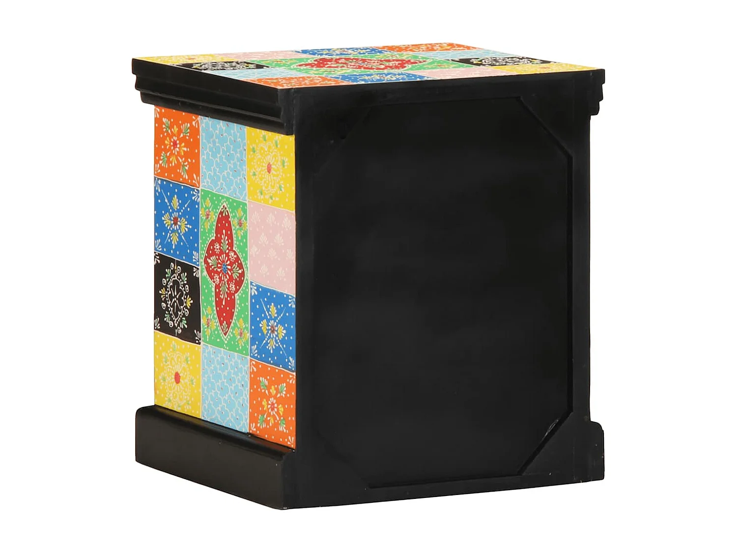 Mesilla de noche | Mesita de noche multicolor 40x35x45 cm madera maciza mango