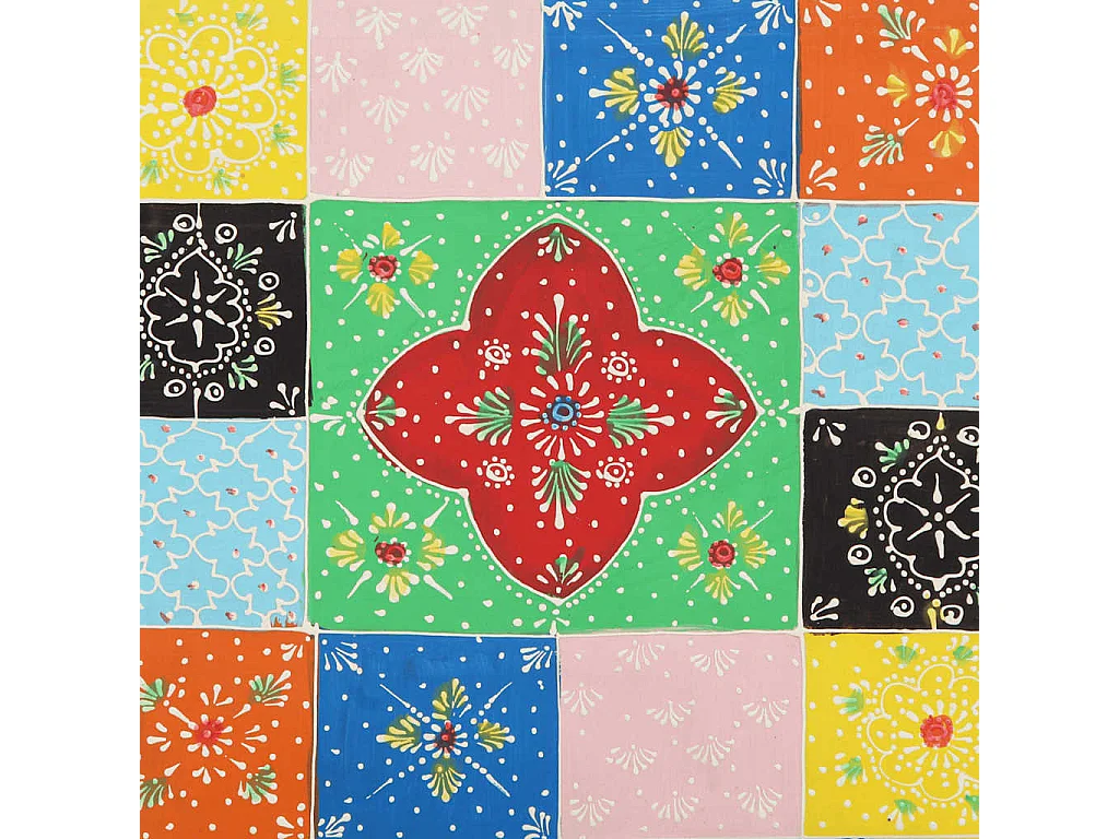 Mesilla de noche | Mesita de noche multicolor 40x35x45 cm madera maciza mango