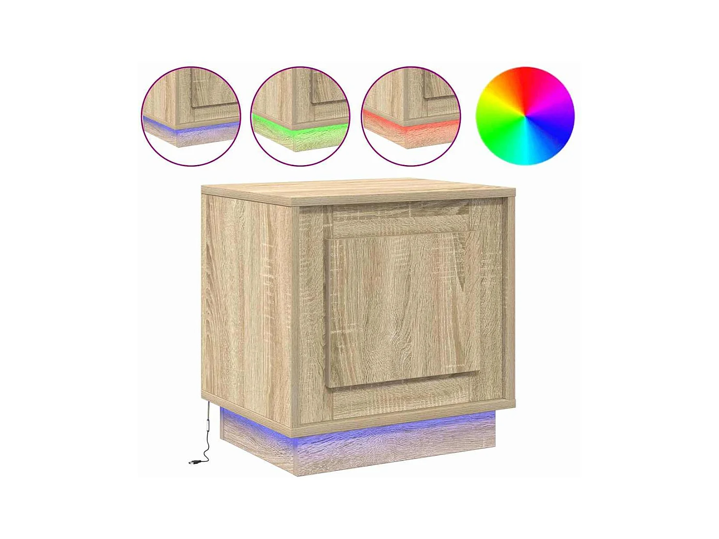 Mesita de Noche | Armario de Noche 2 uds Roble Sonoma 44x34.5x45 cm