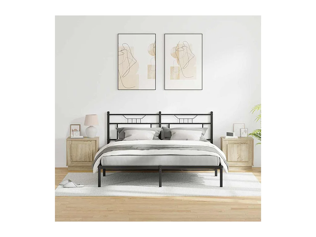 Mesita de Noche | Armario de Noche 2 uds Roble Sonoma 44x34.5x45 cm