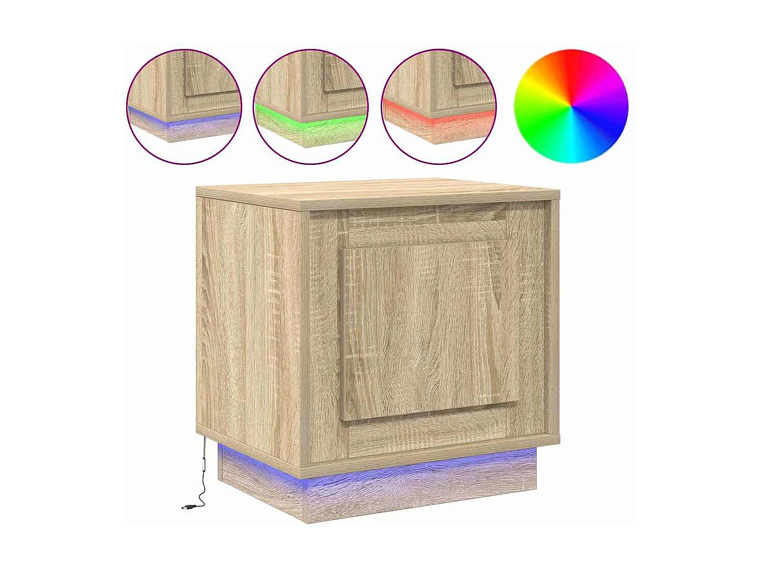 Nachttisch 2er Set-Beistelltisch Sonoma Eiche 44 x 34.5 x 45 cm Holzwerkstoff SHL42143