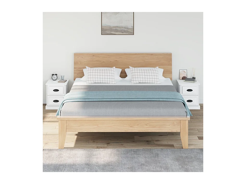 Mesitas de noche | Mesilla de noche 2 uds madera contrachapada blanco 39x39x47,5cm