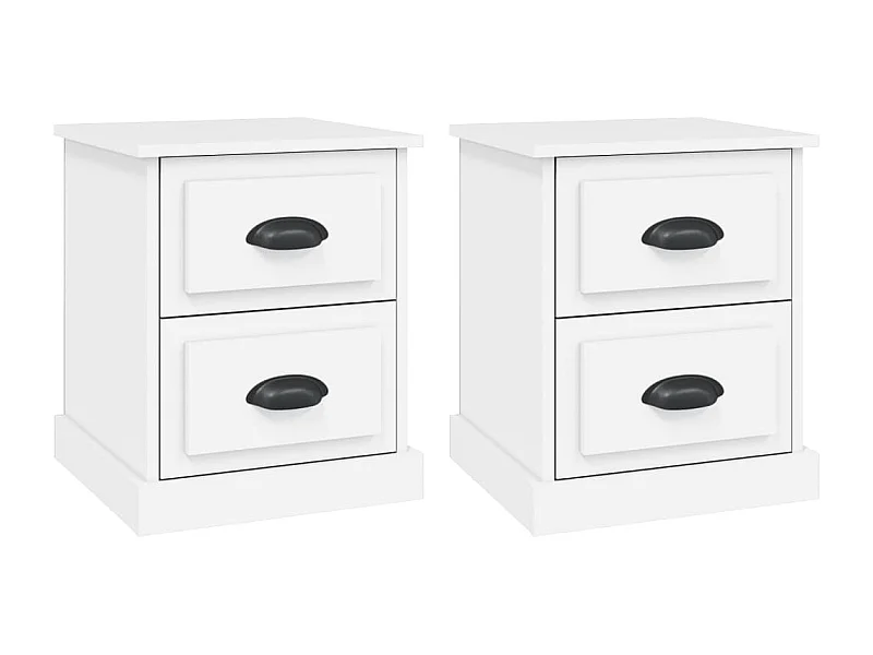 Mesa de Cabeceira Moderna 2 peças 39x39x47.5 cm derivados de madeira branco