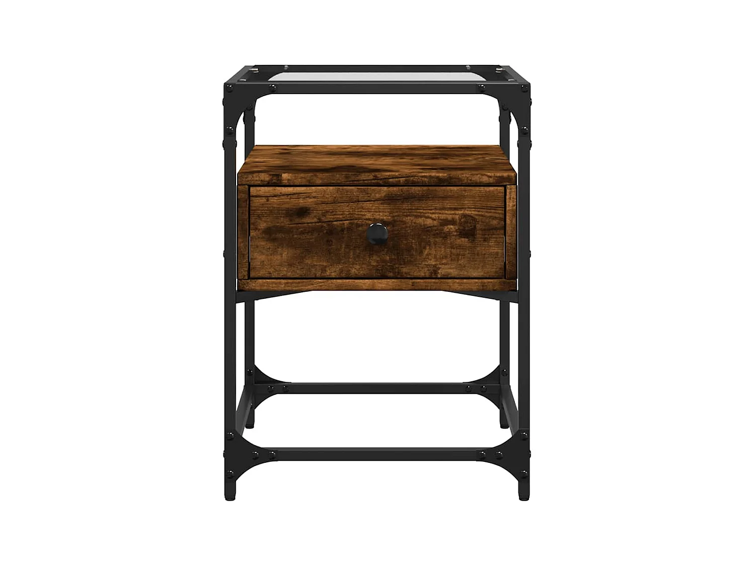 Tables de chevet lot de 2 avec tiroirs chêne fumé 40x40x55 cm bois d'ingénierie