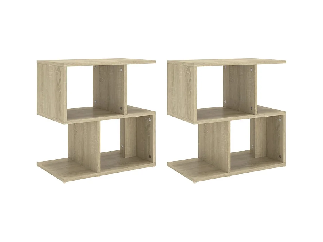 Tables de chevet-Tables de nuit 2 pcs chêne sonoma 50x30x51,5cm bois ingénierie