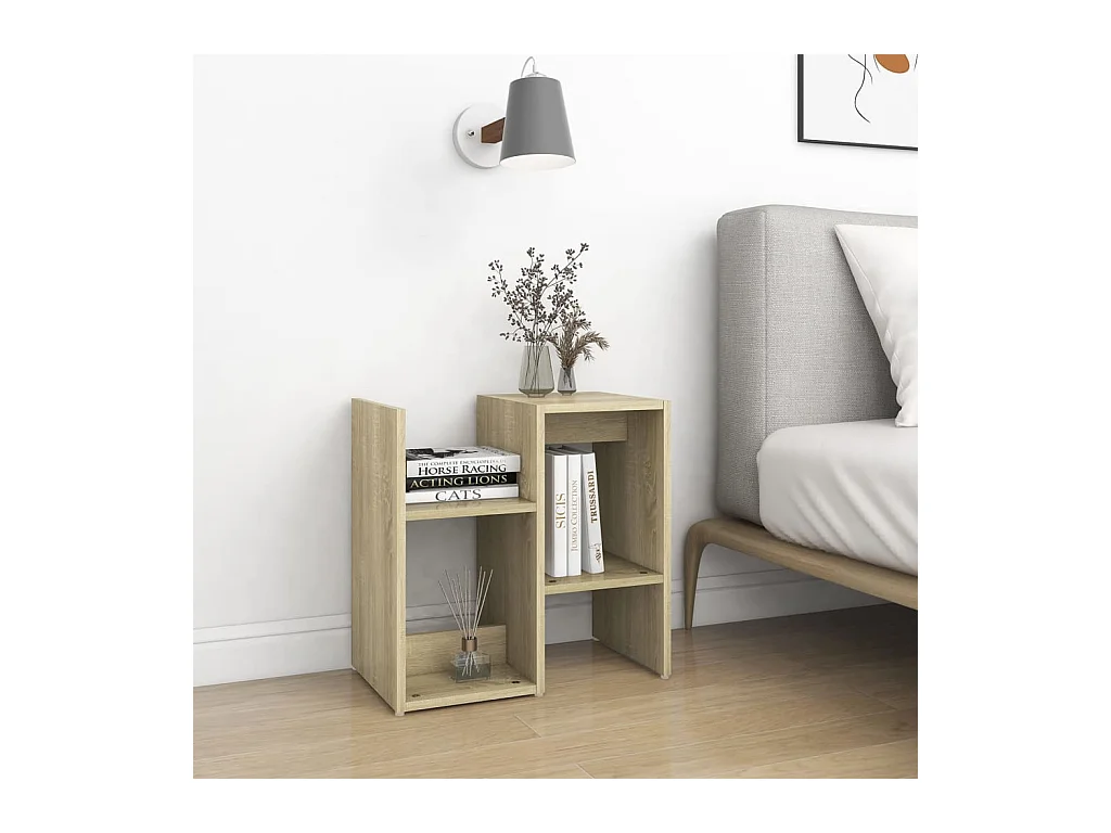 Mesitas de noche | Mesilla de noche 2 uds contrachapada roble Sonoma 50x30x51,5cm